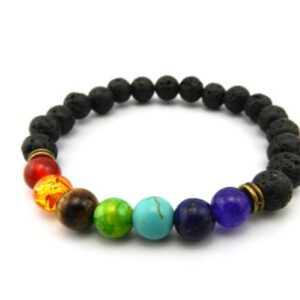 7 Chakra Bracelet with Lava Beads