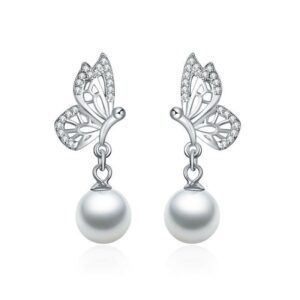 Butterfly Pearl Silver Earring