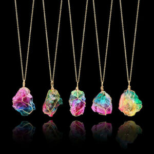 Colorful Natural Stone Chain Necklace