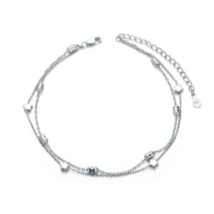 Star Charm Layered Sterling Silver  Anklet
