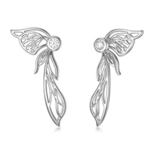 Butterfly Wing Stud Sterling Silver Earrings