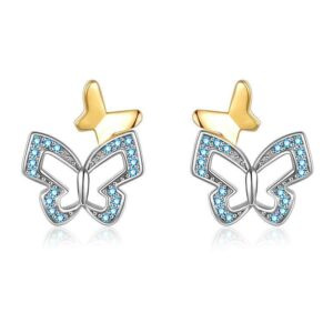 Butterfly Hypoallergenic Stud Sterling Silver Earrings